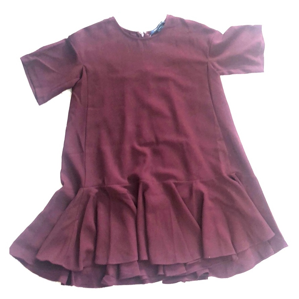 Maroon French Connection Dress, slight high low